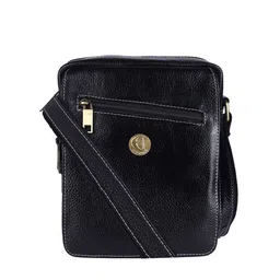 HiLEDER Pure Leather Textured Messenger Bag-image-3