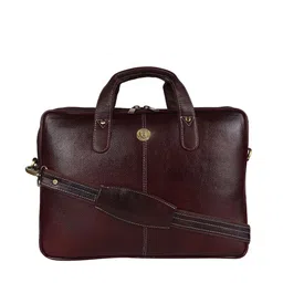 HiLEDER Unisex Pure Leather 14.5 Inch Briefcase Crossbody Laptop Bag-image-28
