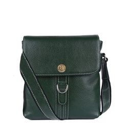 HiLEDER Unisex Green Textured Genuine Leather Sling Bag-image-87