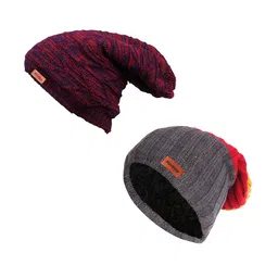 Knotyy Unisex Pack of 2  Multicoloured Acrylic Beanie-image-8