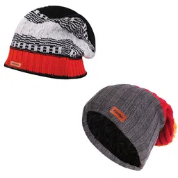 Knotyy Unisex Pack of 2 Acrylic Multicoloured Beanie-image-10