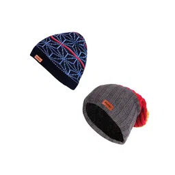 Knotyy Adult Pack of 2 Blue & Grey Beanie-image-29