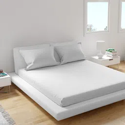 Himeya White 300 TC Sustainable King Bedsheet with 2 Pillow Covers-image-64
