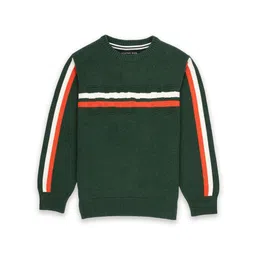 Status Quo Boys Green & Orange Striped Pullover-52