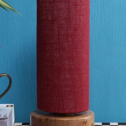 Devansh Maroon & Brown Jute Traditional Column Table Lamp with Shade image 4