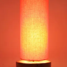 Devansh Orange Solid Traditional Column Table Lamp with Shade image 4