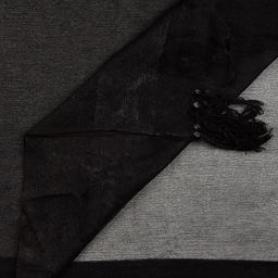 Dupatta Bazaar Black Solid Organza Dupatta with Jute Border image 3