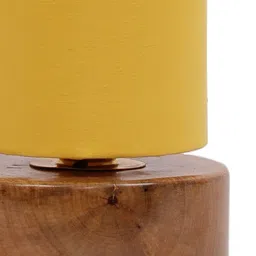 Devansh Yellow Solid Traditional Column Table Lamp with Shade image 4
