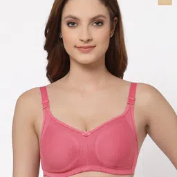 Floret Set Of 2 Rose Gold & Beige Non Padded & Non Wired Solid Bra-25