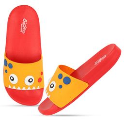 WELCOME Boys Red & Yellow Printed Sliders-10