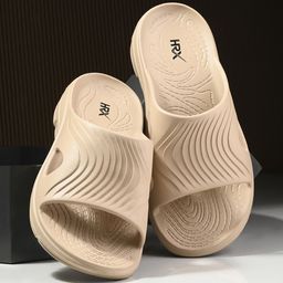 HRX by Hrithik Roshan Men Beige Textured Slip On Sliders-31