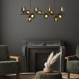 THE STELLAR KRAFT Grey Metal Contemporary Quirky Ceiling Lamp-0