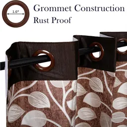 Kuber Industries Brown & Grey Set of 2 Floral Window Blinds image 2