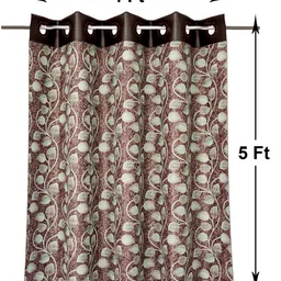 Kuber Industries Brown & Grey Set of 2 Floral Window Blinds image 3