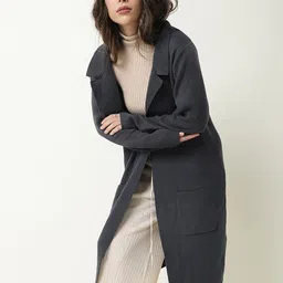 RAREISM Cotton Longline Front Open Sweater-image-44