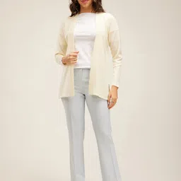 FableStreet Shawl Collar Acrylic Longline Front-Open Sweater image 2