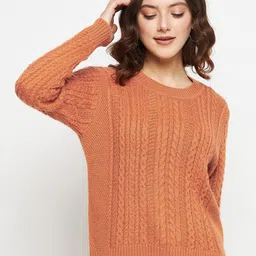 CREATIVE LINE Self Designed Round Neck Woollen Pullover-picture-0