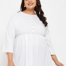 Adobe Plus Size Pleated Empire Longline Top-image-5