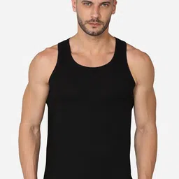 VStar Pure Cotton Racerback Innerwear Gym Vest-VRB 1595-BLACK-picture-20