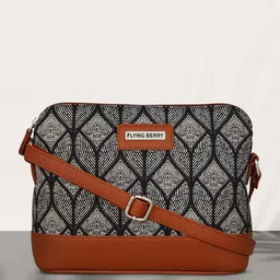 FLYING BERRY Black Geometric Structured Sling Bag-39