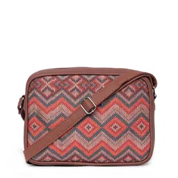 ZOUK Women Geometric Printed Structured Sling Bag-7