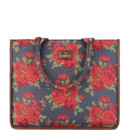 THE CLOWNFISH Ambrosia Floral Printed Structured Handheld Bag With 14 inch For Laptop-image-64