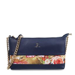 Mochi Blue Floral Printed Structured Sling Bag-1