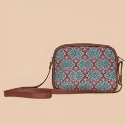 ZOUK Women Teal Textured Structured Sling Bag image 1