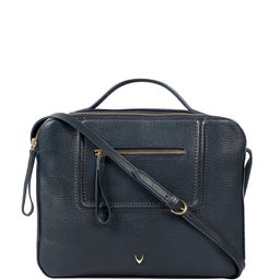 Hidesign Navy Blue Solid Sling Bag-image-2