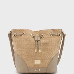 Caprese Textured Structured Jute Sling Bag image 3