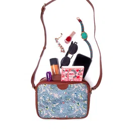 TEAL BY CHUMBAK Floral Printed Structured Sling Bag image 5