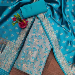KALINI Ethnic Motifs Woven Design Unstitched Dress Material-picture-53