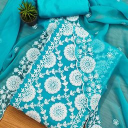 KALINI Floral Embroidered Unstitched Dress Material-image-94