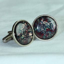 Tossido Men Printed Brass Metal Premium Cufflink-image-46