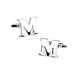 The Tie Hub Silver-Toned Alphabet Cufflinks-image-54