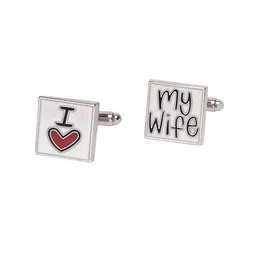 The Tie Hub White & Red Cufflinks-image-93