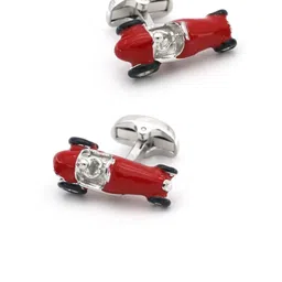 The Tie Hub Red & Silver-Toned Quirky Cufflinks-image-39