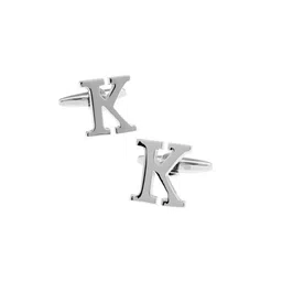 The Tie Hub Silver-Toned Alphabet Cufflinks-image-2