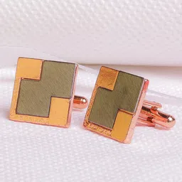 JEWEL JUNCTION Rose Gold-Toned Contemporary Cufflinks-picture-47