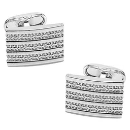 Peora Silver Plated Textured Rectangle Shape Cufflink image 3