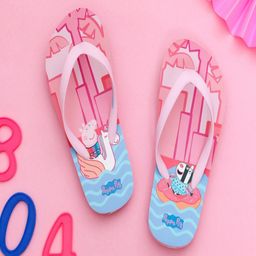 Yellow Bee Girls Pink & Blue Printed Rubber Slip-On-picture-47