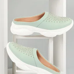 FAUSTO Women Laser Cuts Lightweight Mule Sneakers-image-28