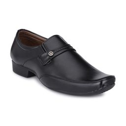 RL Rocklin Men Men Black Textured Formal Slip-Ons-image-96