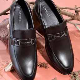 INVICTUS Men Brown Solid Formal Slip-Ons-image-53