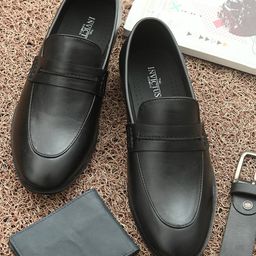 INVICTUS Men Black Solid Formal Moccasin Slip-Ons-image-51