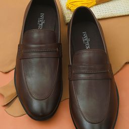 INVICTUS Men Brown Solid Formal Moccasin Slip-Ons-image-26