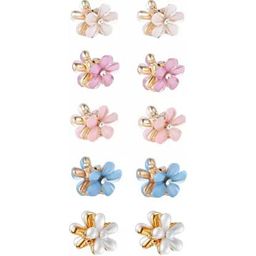 DN Creation Assorted Set Of 10 Metal Mini Flower Design Claw Clips-37