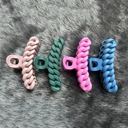CHANDERKASH Assorted Set Of 4 Textured Claw Clips-92