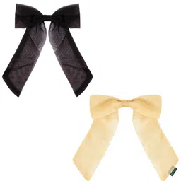 Arendelle Women Set of 2 Black & Brown Alligator Hair Clip-47