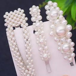 Designs By Jewels Galaxy Women White Set of 3 Alligator Hair Clip-image-57